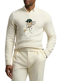 Tennis Polo Bear Cashmere Crewneck Sweater