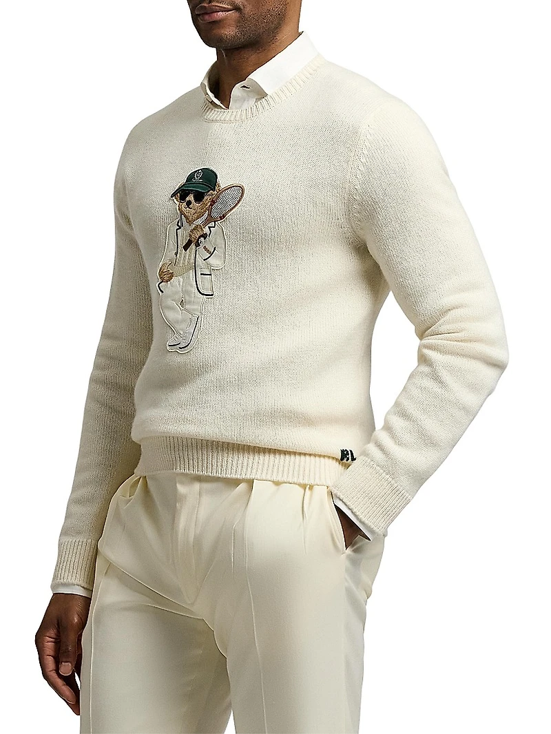 Tennis Polo Bear Cashmere Crewneck Sweater