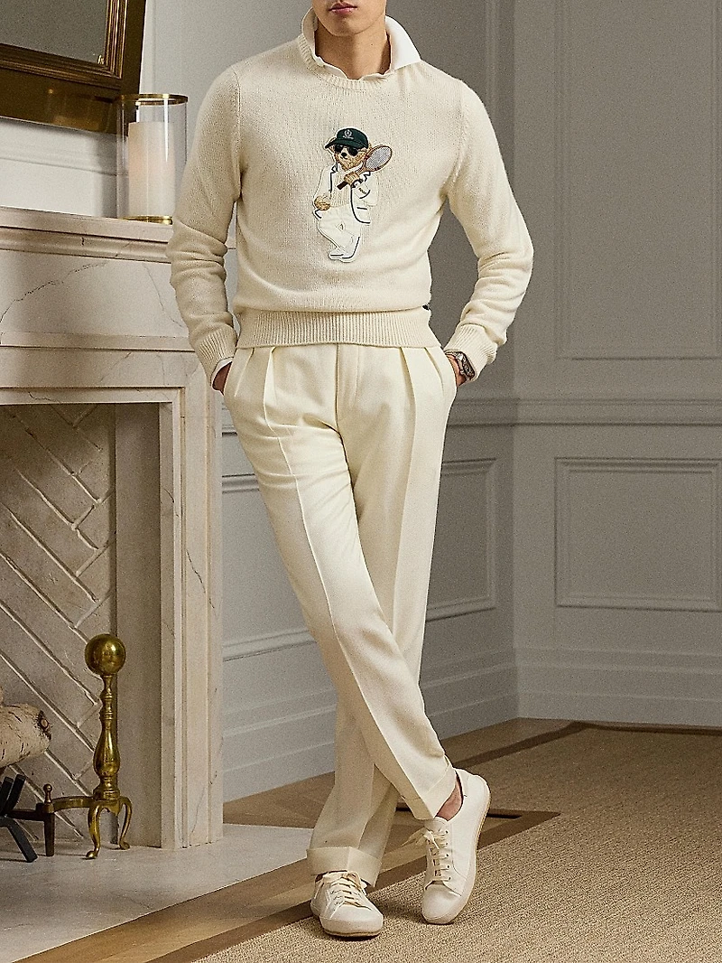 Tennis Polo Bear Cashmere Crewneck Sweater