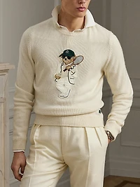 Tennis Polo Bear Cashmere Crewneck Sweater