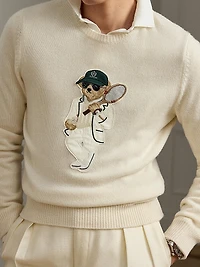 Tennis Polo Bear Cashmere Crewneck Sweater