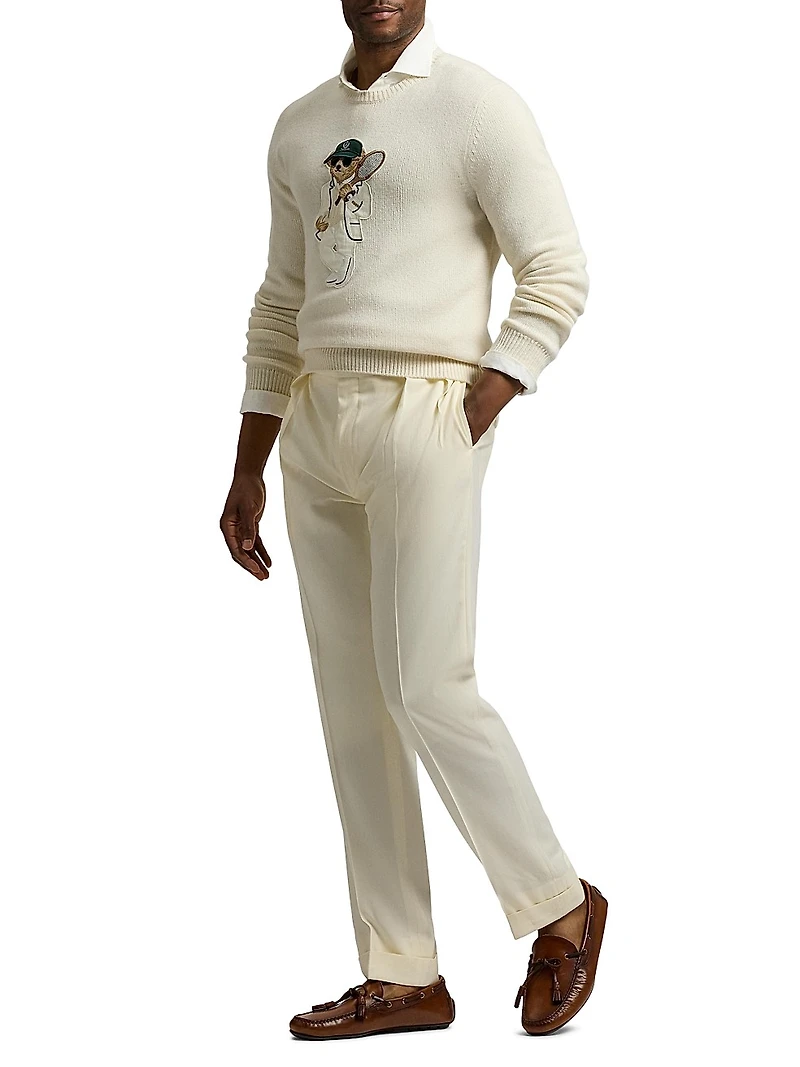 Tennis Polo Bear Cashmere Crewneck Sweater