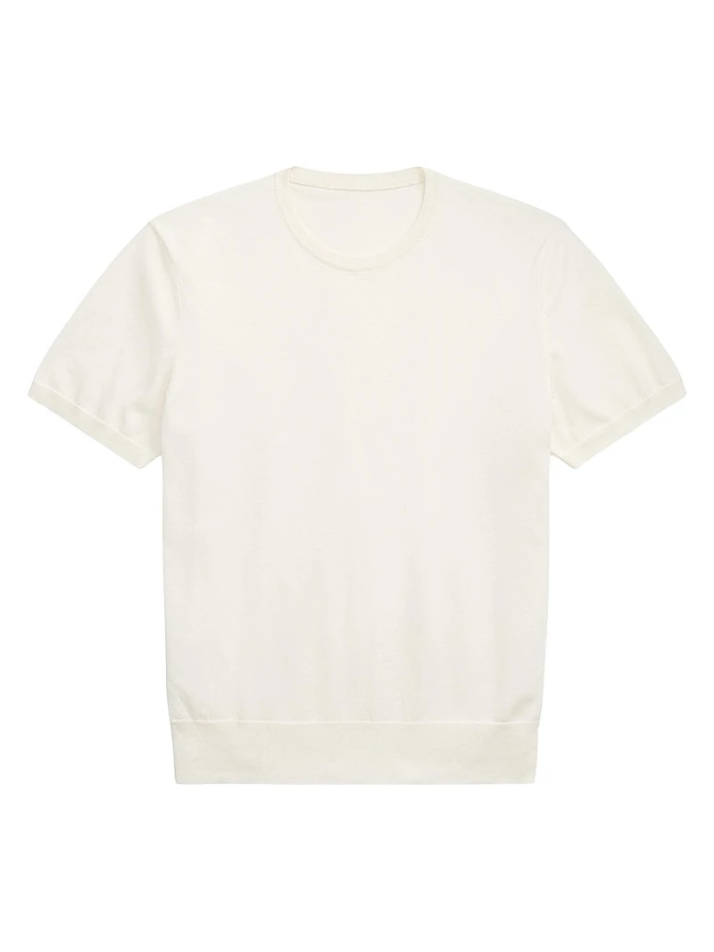 Cotton Short-Sleeve Sweater