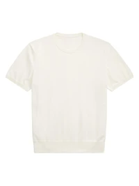 Cotton Short-Sleeve Sweater