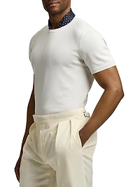 Cotton Short-Sleeve Sweater
