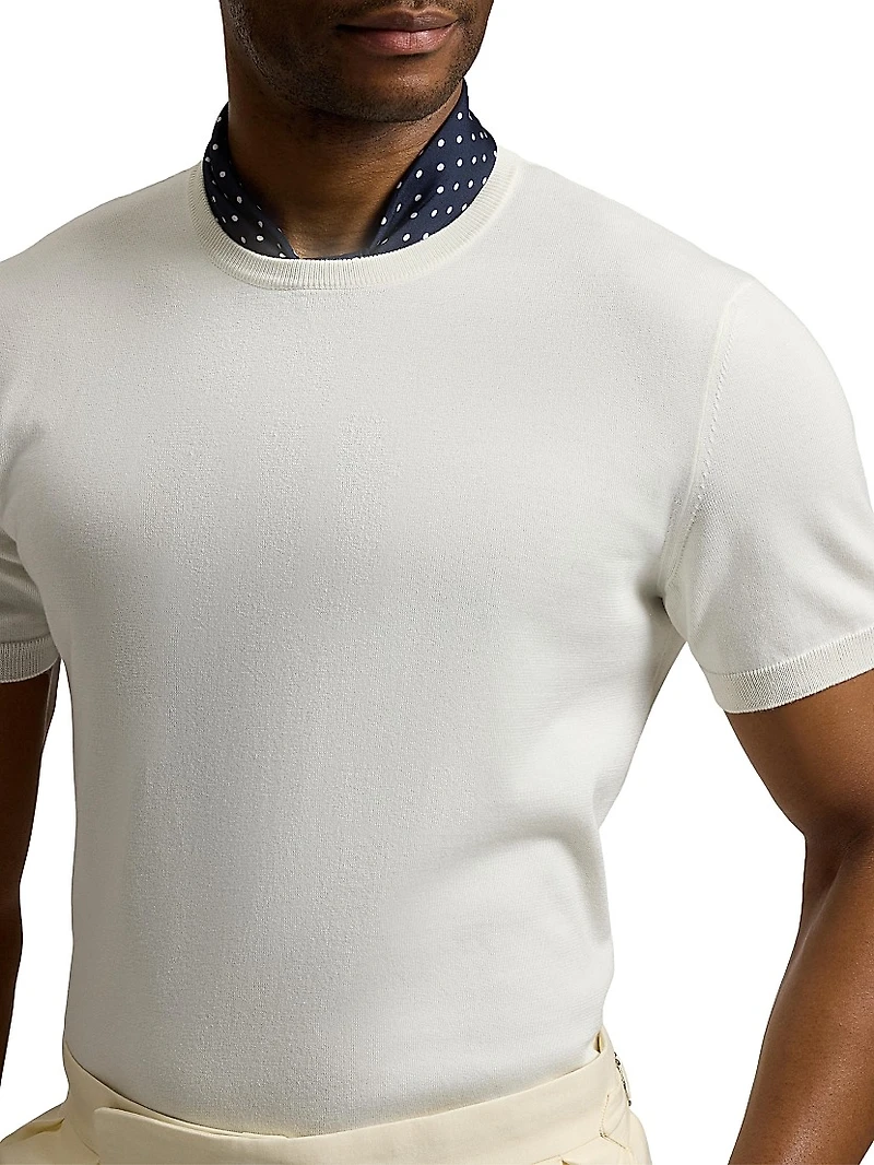 Cotton Short-Sleeve Sweater