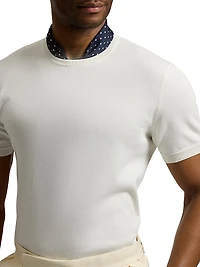 Cotton Short-Sleeve Sweater