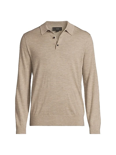 Classic-Fot Featherweight Long-Sleeve Polo Sweater