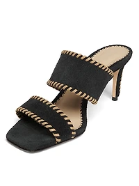 Sutton 70MM Suede Whipstitch Sandals