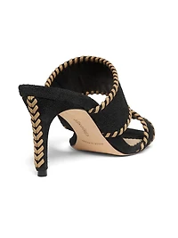 Sutton 70MM Suede Whipstitch Sandals