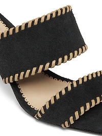 Sutton 70MM Suede Whipstitch Sandals
