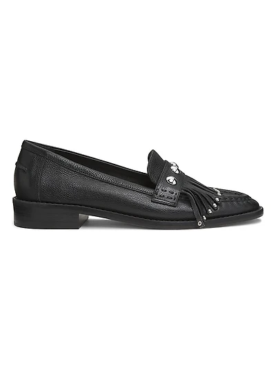 Gina Fringed Leather Loafers