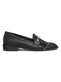 Gina Fringed Leather Loafers