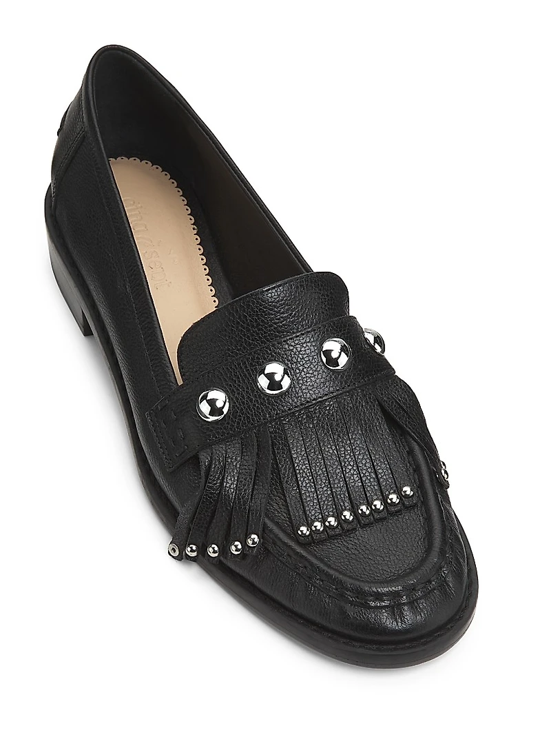 Gina Fringed Leather Loafers