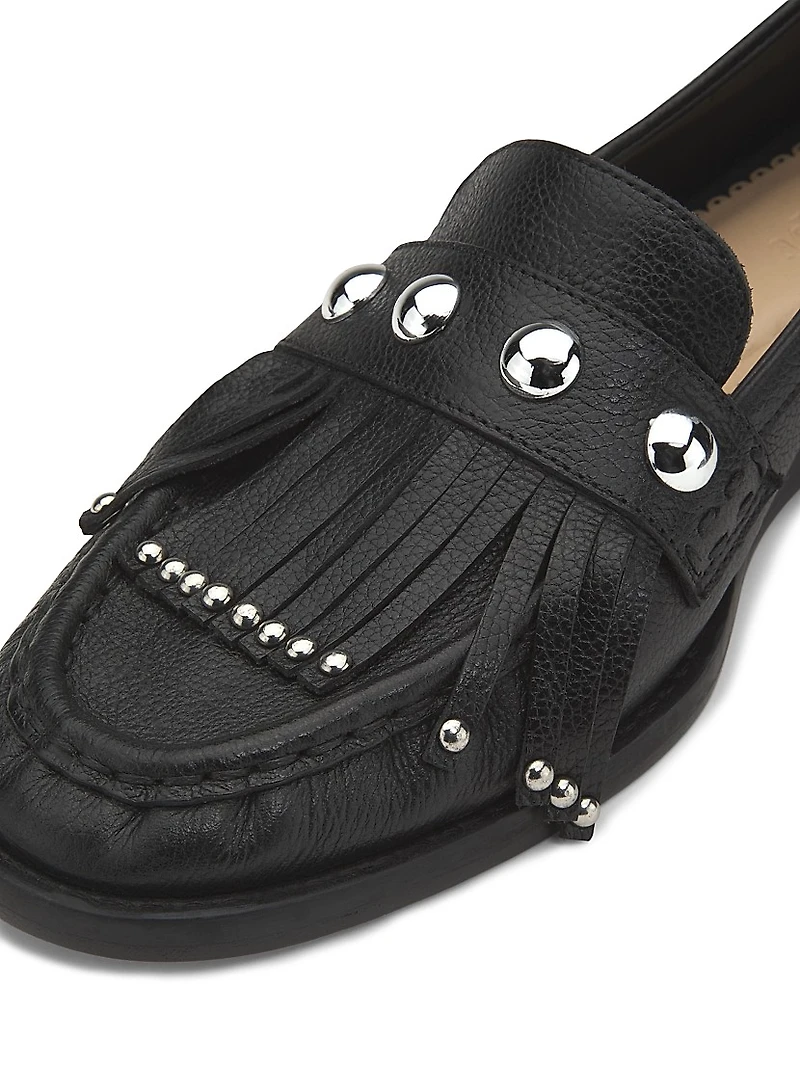 Gina Fringed Leather Loafers