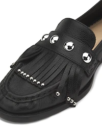 Gina Fringed Leather Loafers