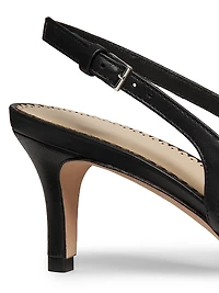 Rena 60MM Studded Cage Leather Slingback Pumps