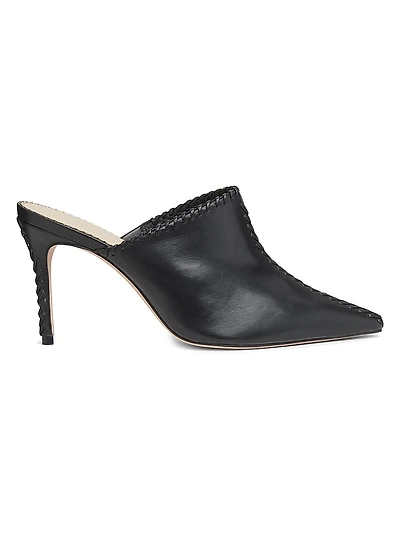Susan 85MM Whipstitched Leather Mules