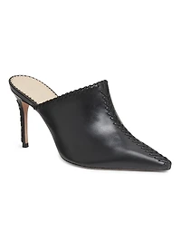 Susan 85MM Whipstitched Leather Mules