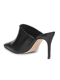 Susan 85MM Whipstitched Leather Mules