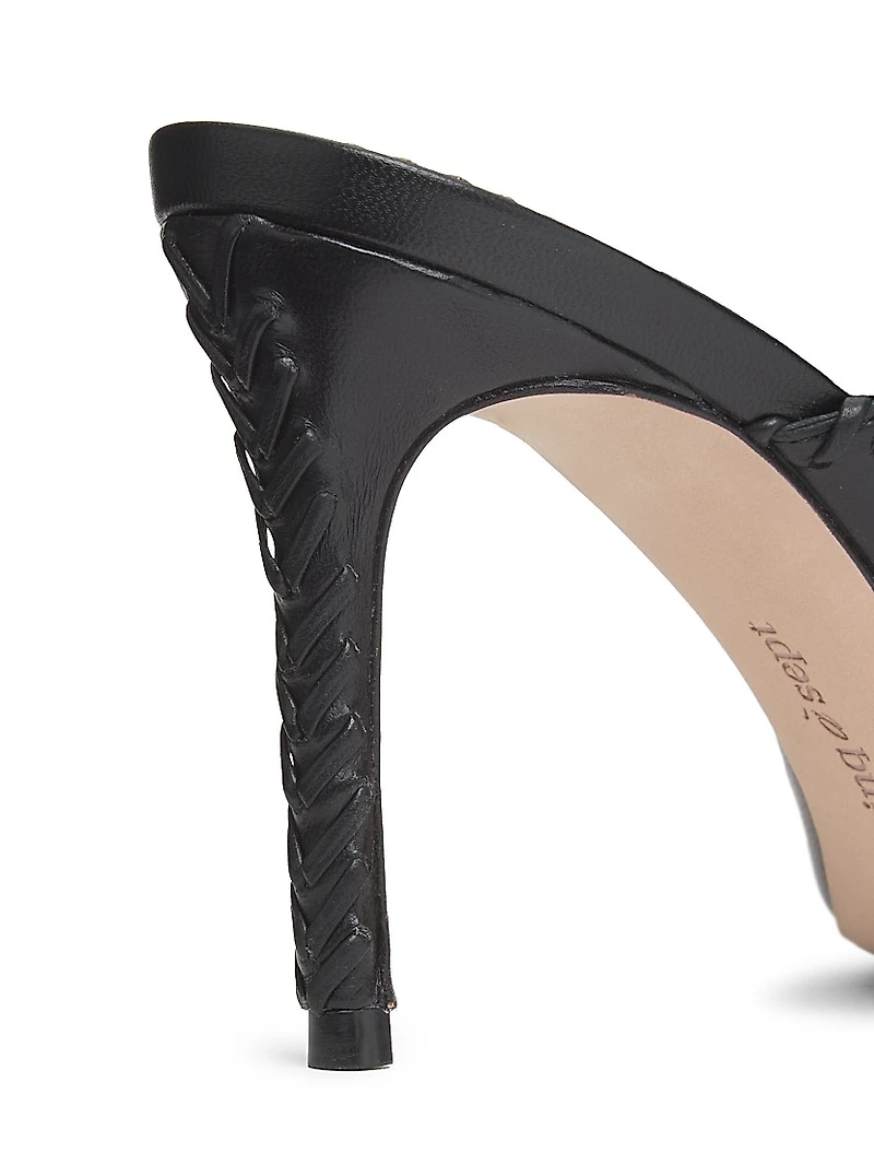 Susan 85MM Whipstitched Leather Mules