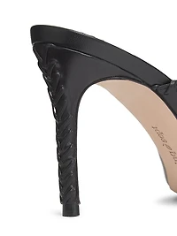 Susan 85MM Whipstitched Leather Mules