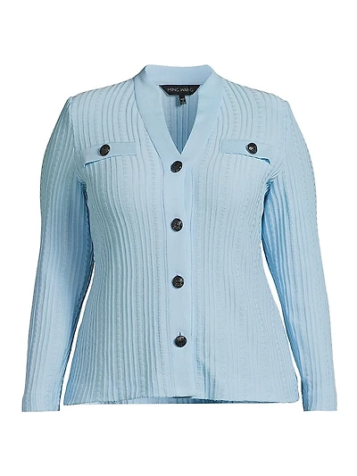 Plus Heritage Fit Rib-Knit Cardigan
