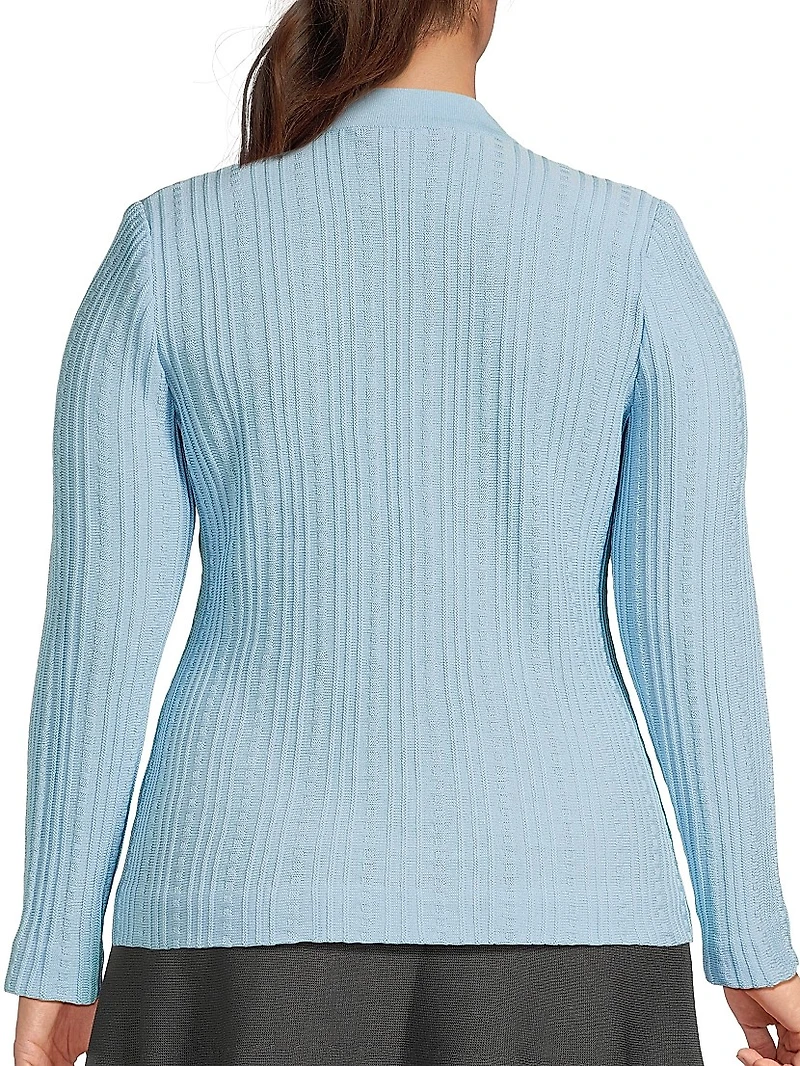 Plus Heritage Fit Rib-Knit Cardigan