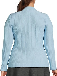 Plus Heritage Fit Rib-Knit Cardigan