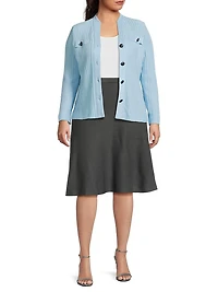 Plus Heritage Fit Rib-Knit Cardigan