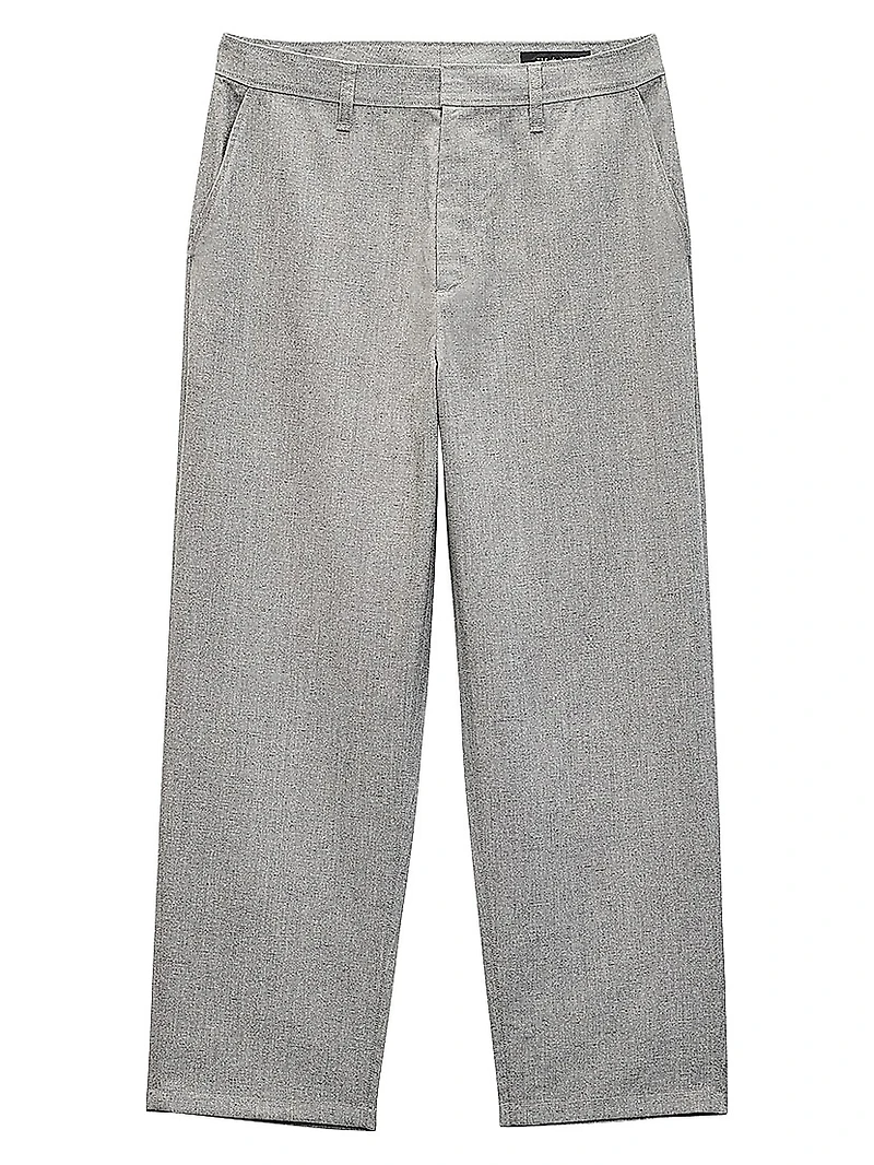 Donegal Wool-Blend Wide-Leg Pants