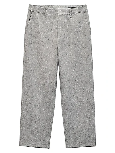 Donegal Wool-Blend Wide-Leg Pants
