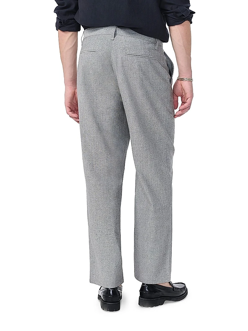 Donegal Wool-Blend Wide-Leg Pants