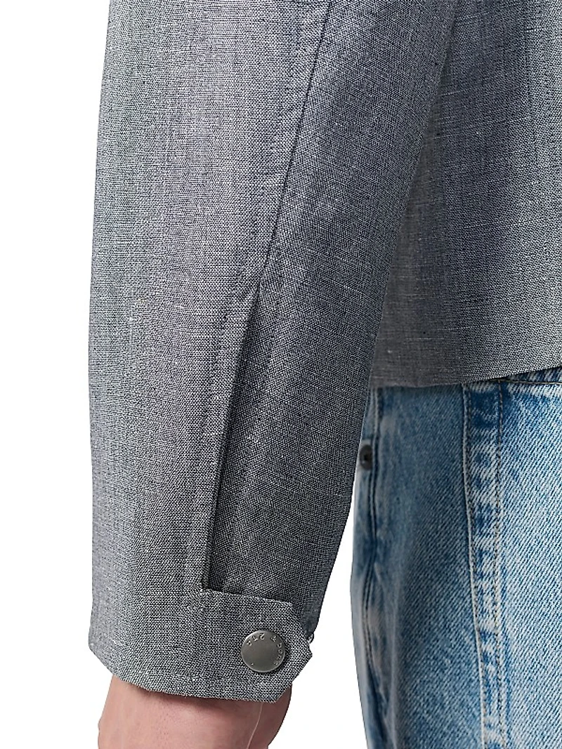 Melrose Donegal Wool-Blend Shirt Jacket