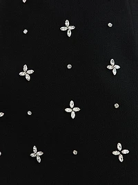 Piper Embellished Bow Stretch-Crepe Minidress