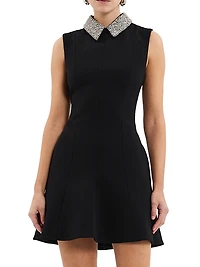 Violetta Diamanté-Collar Minidress
