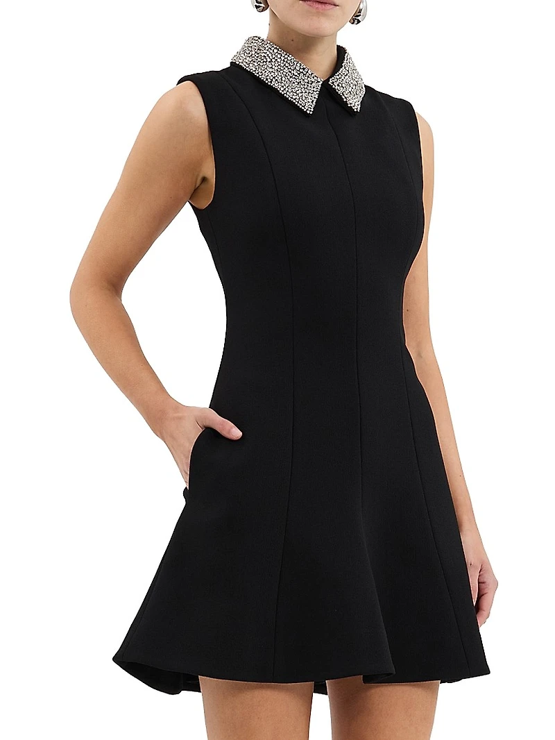 Violetta Diamanté-Collar Minidress