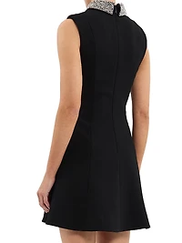 Violetta Diamanté-Collar Minidress