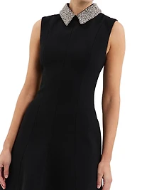 Violetta Diamanté-Collar Minidress