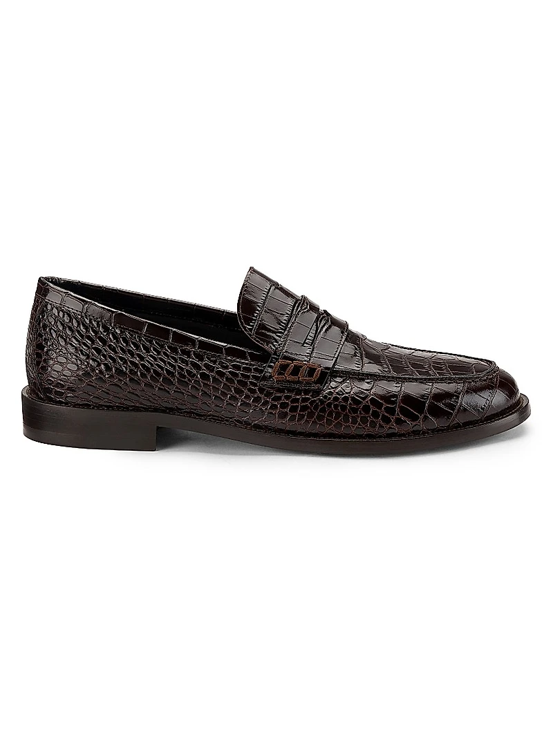 Perry Embossed Leather Loafers