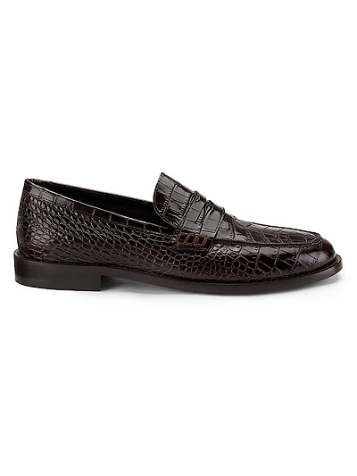 Perry Embossed Leather Loafers