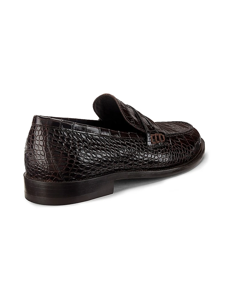 Perry Embossed Leather Loafers
