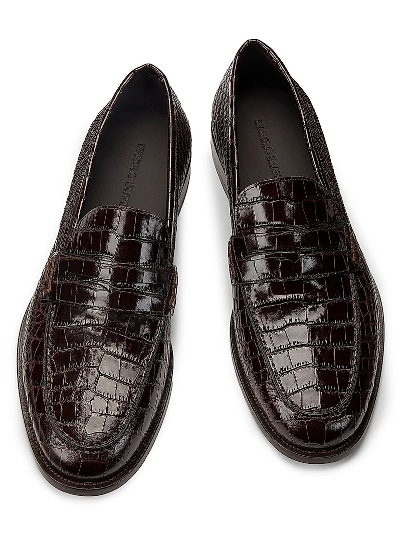 Perry Embossed Leather Loafers