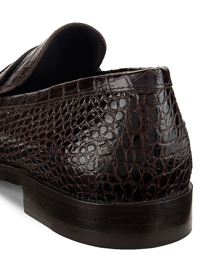 Perry Embossed Leather Loafers