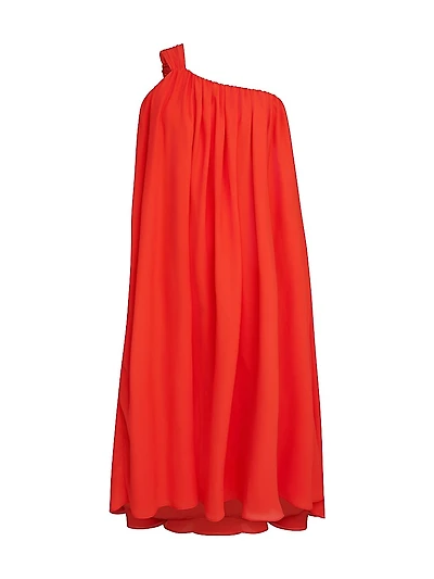 Rafelle Georgette One-Shoulder Midi-Dress