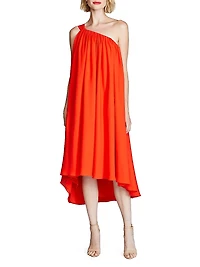 Rafelle Georgette One-Shoulder Midi-Dress