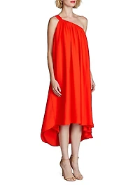 Rafelle Georgette One-Shoulder Midi-Dress