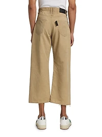 Cotton Distressed Crop Trousers