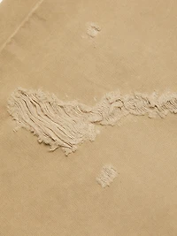 Cotton Distressed Crop Trousers