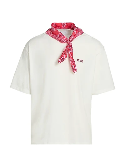 Logo-Embroidered Foulard Bandana T-Shirt